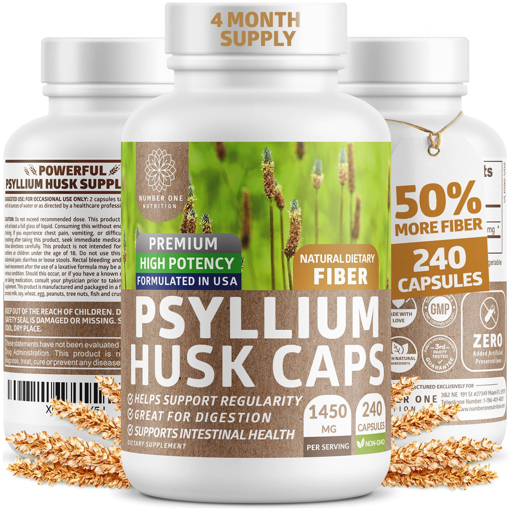 N1N Premium Psyllium Husk Capsules bottle with label