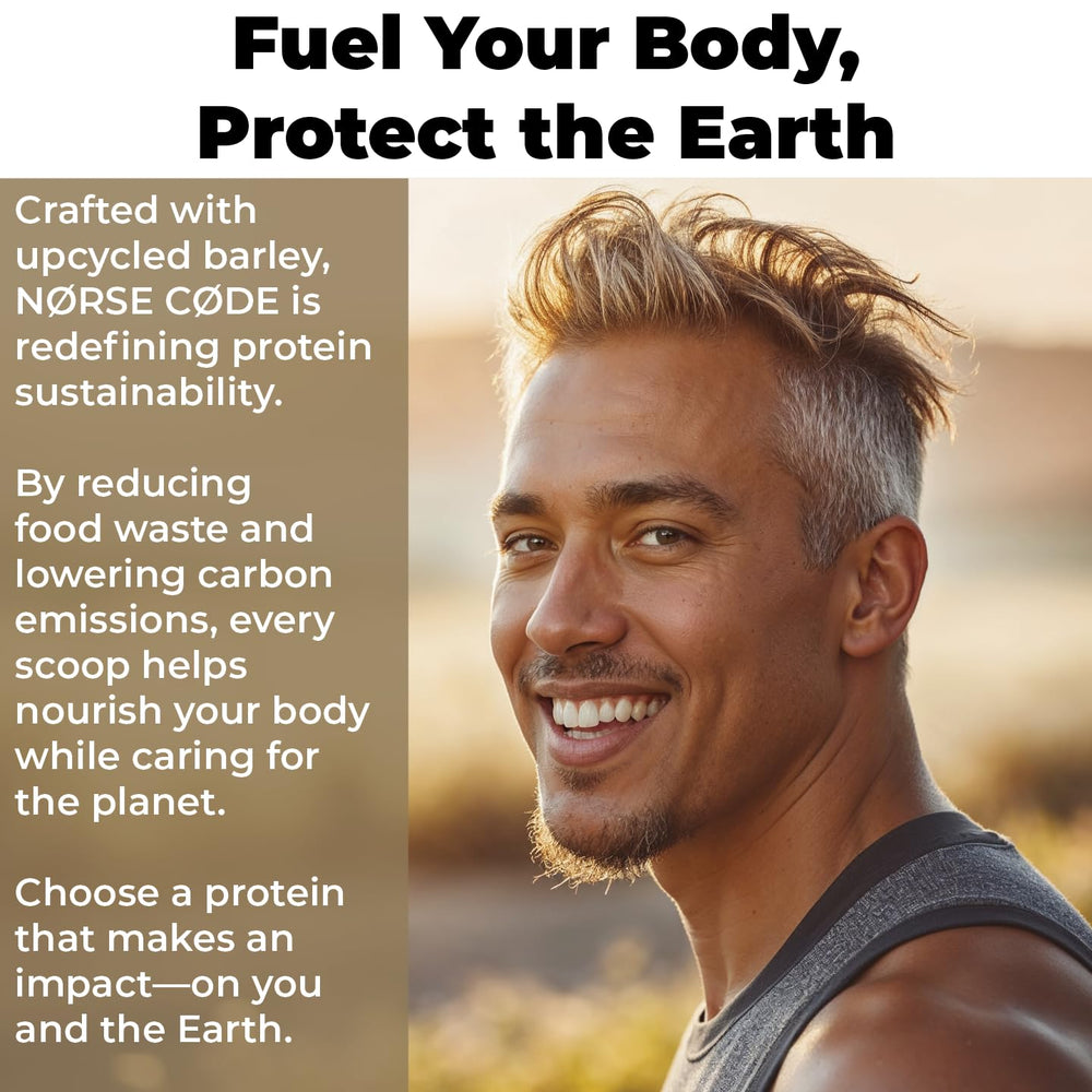 Vanilla plant-based protein smoothie with frothy texture