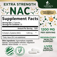 Close-up view of NAC 1200 mg capsules