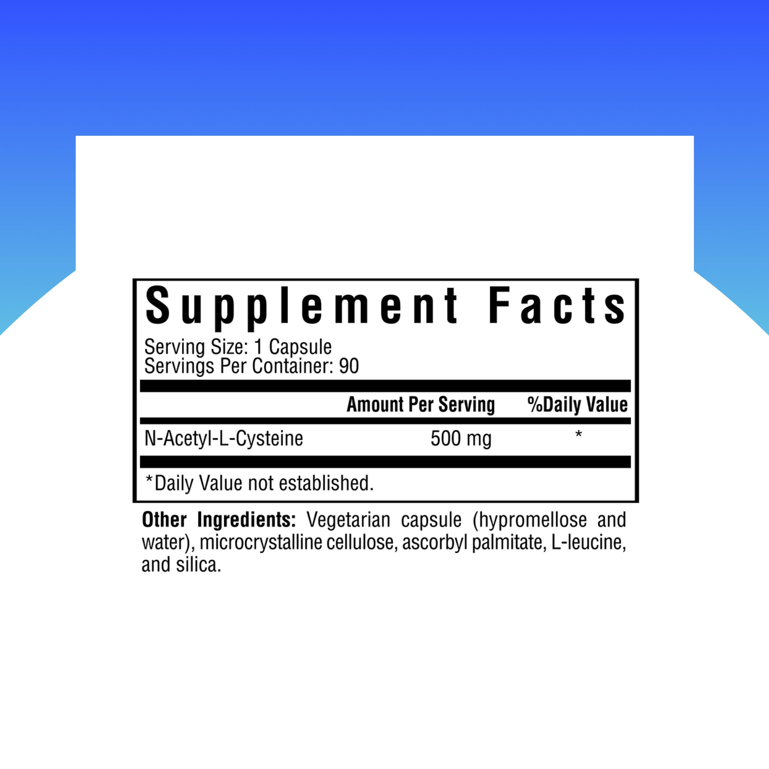 NAC 500 mg capsules being poured from bottle