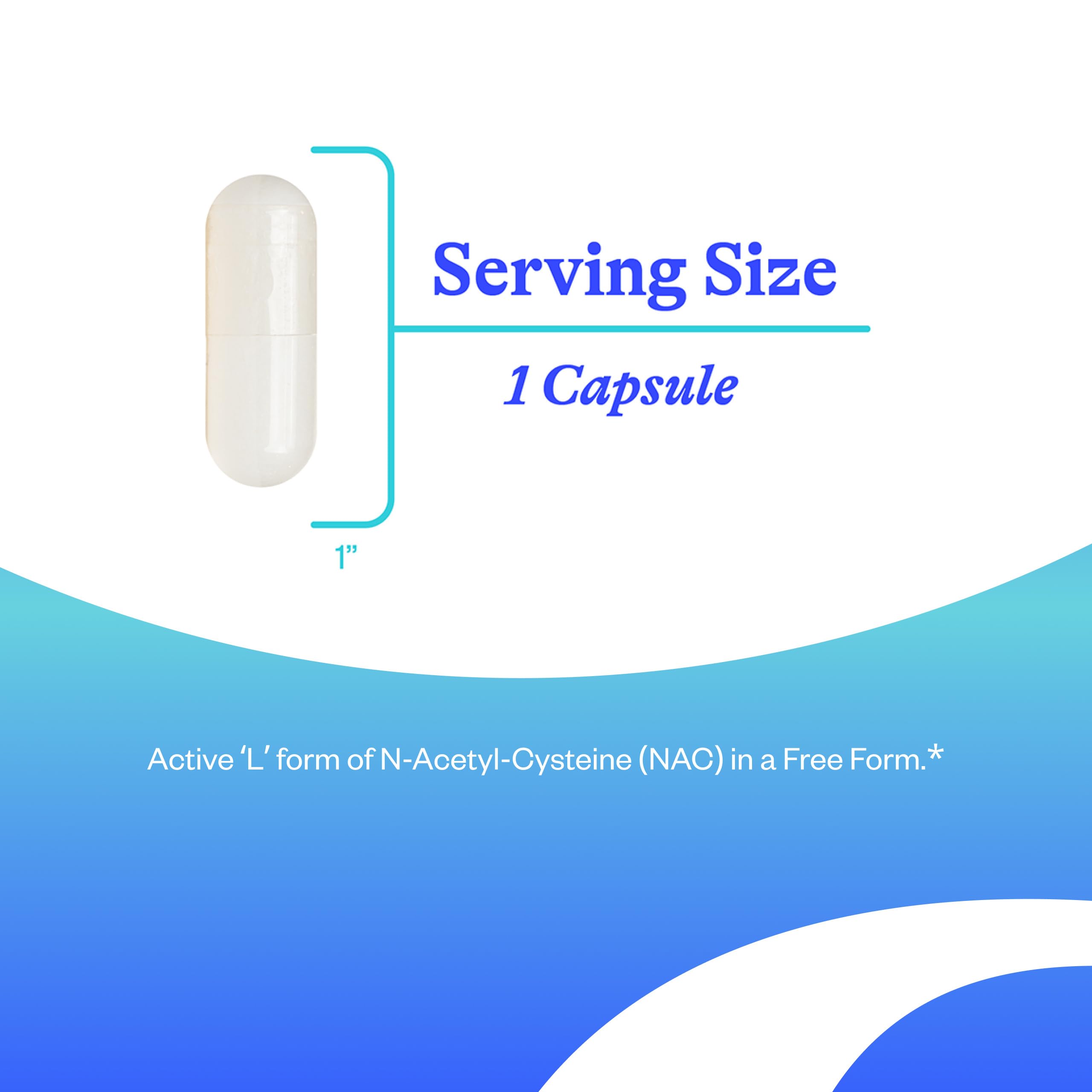 Front label of NAC 500 mg bottle showing detox support