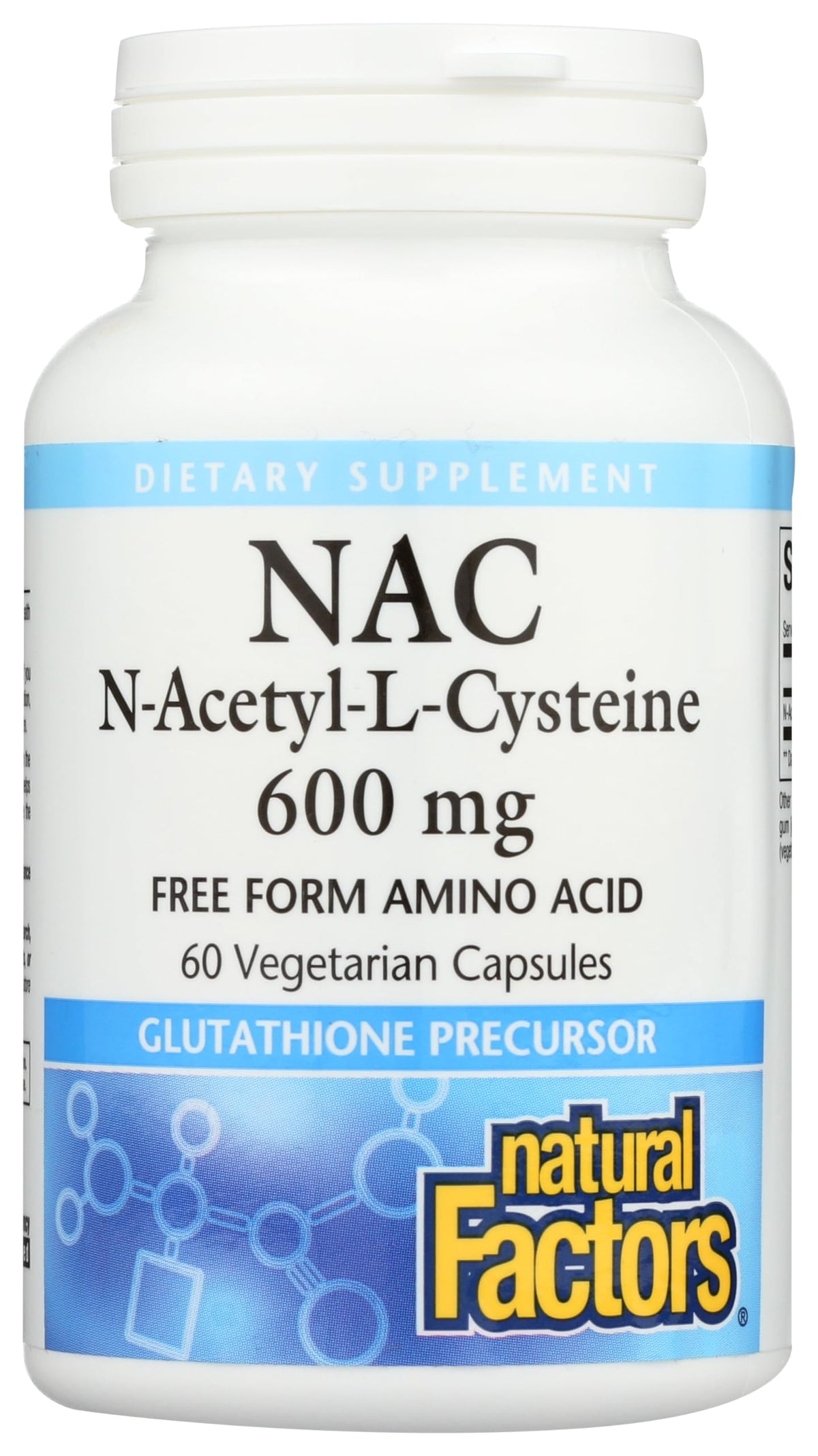 Bottle of Natural Factors N-Acetyl-L-Cysteine 600 mg