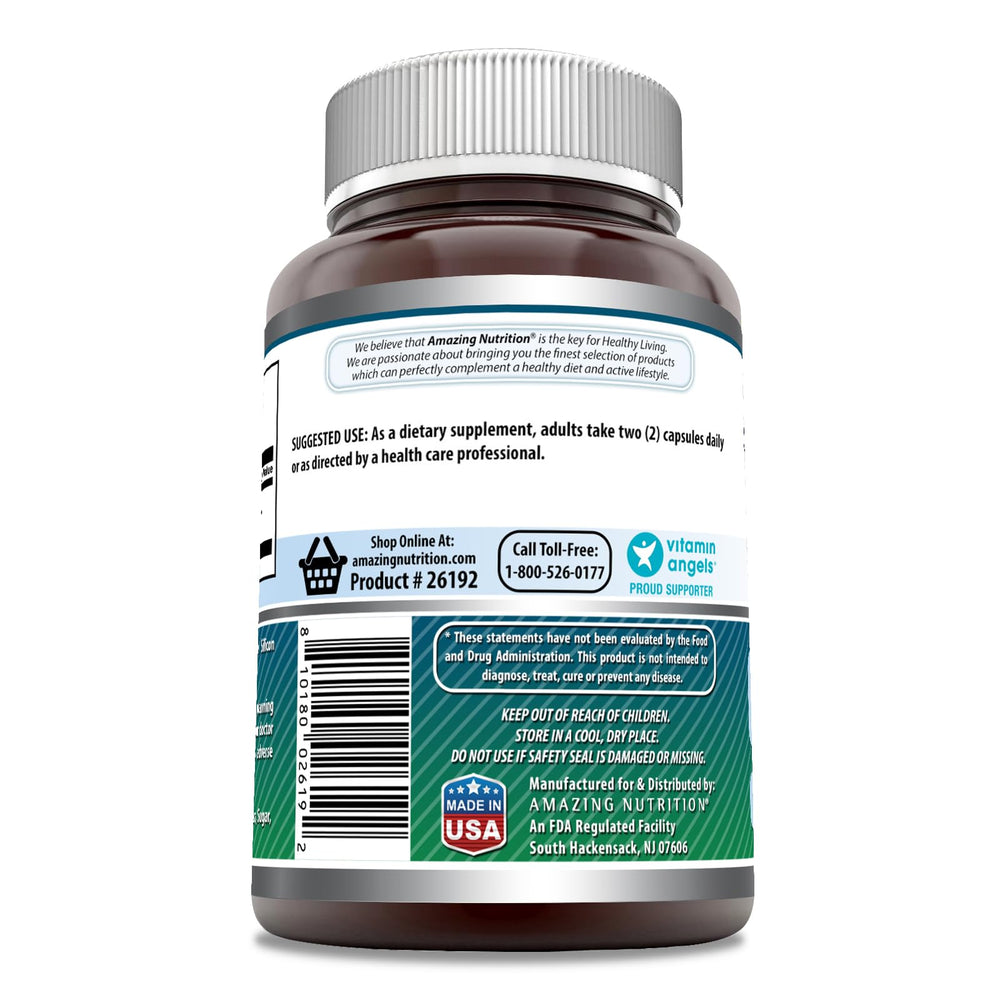 NAC 600 mg per serving label indicating 2 capsules per serving
