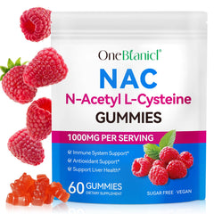 NAC Gummies bottle – 60 gummies, 1000mg per serving label