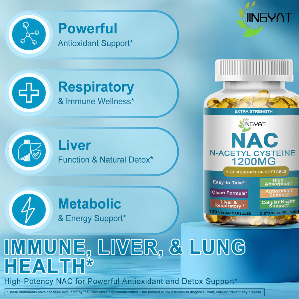 Product bottle showing NAC 1200 mg softgels