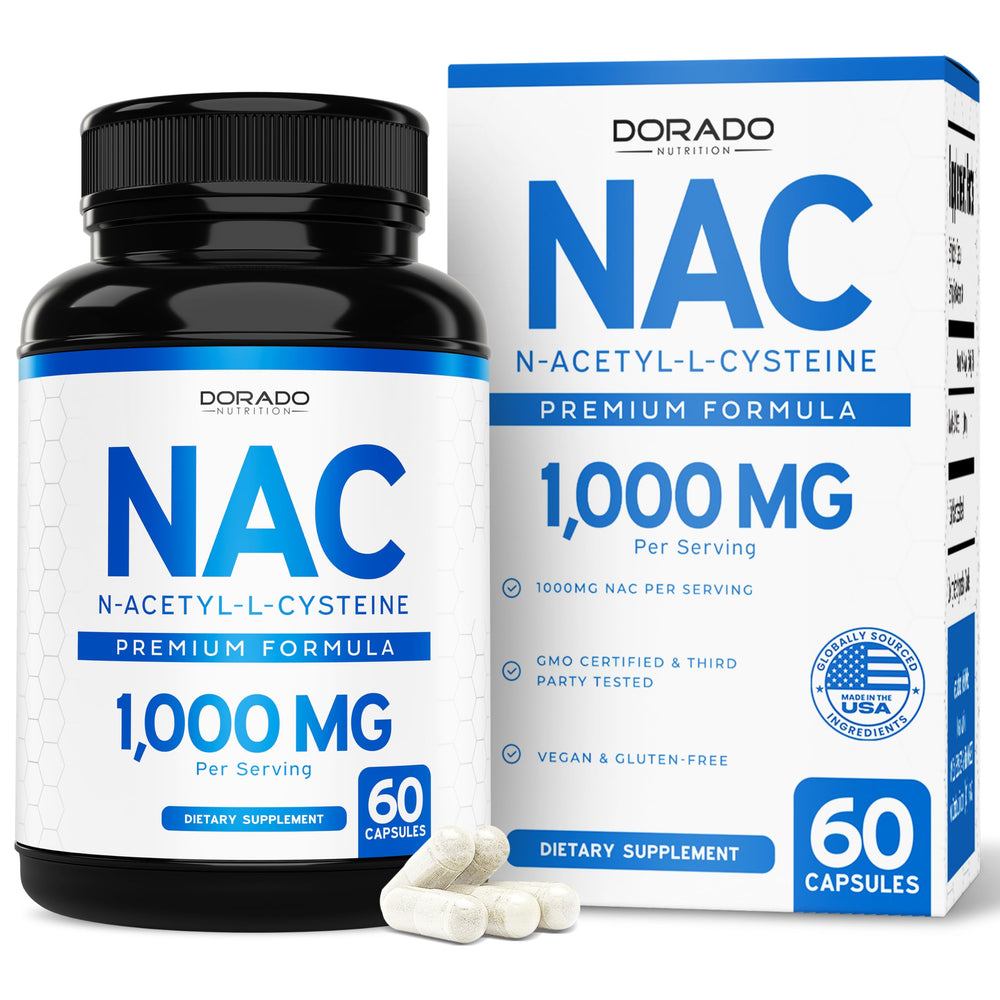 Bottle of NAC Supplement with 60 capsules, USA made