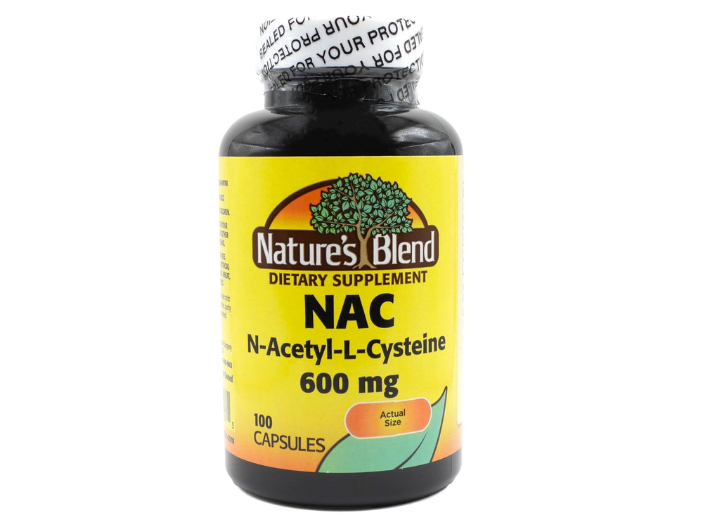Nature's Blend NAC 600mg 100 capsules bottle with label