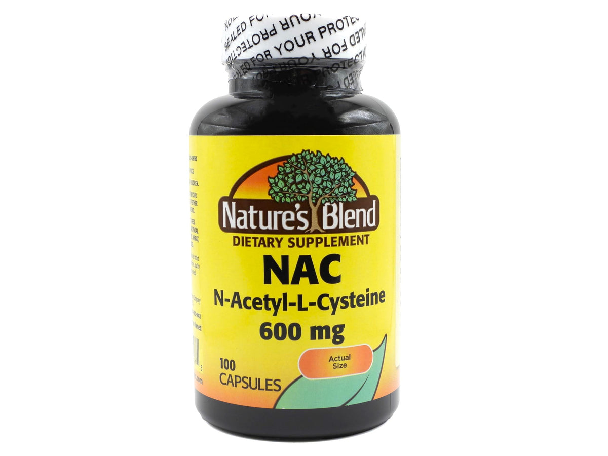 Nature's Blend NAC 600mg 100 capsules bottle with label