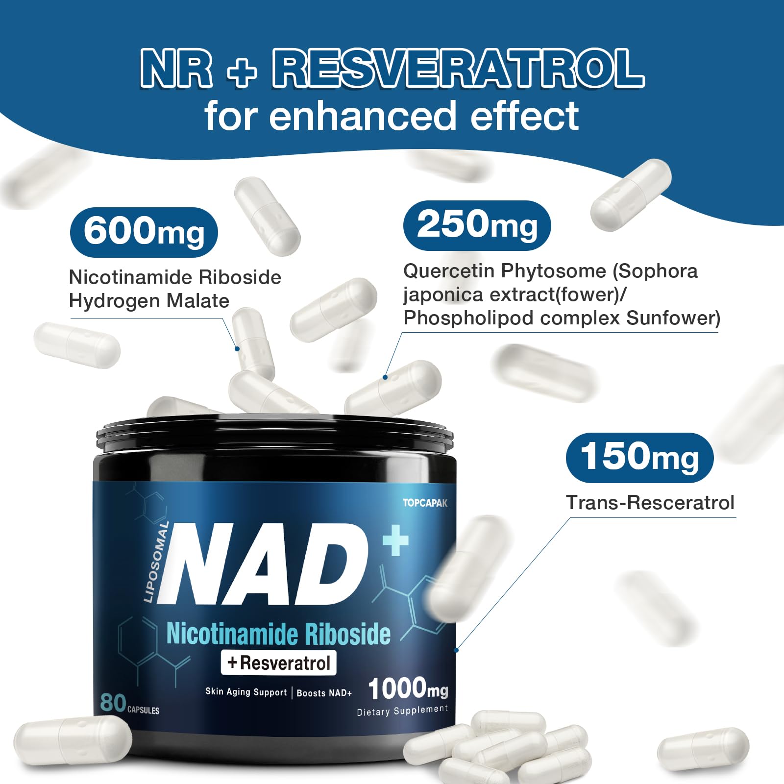 Resveratrol capsules with organic ingredients