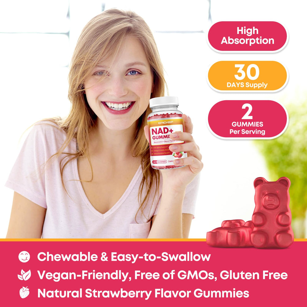 60-count bottle packaging for NAD+ Gummies