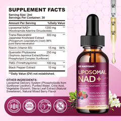 Liposomal NAD+ liquid drops with berry flavor