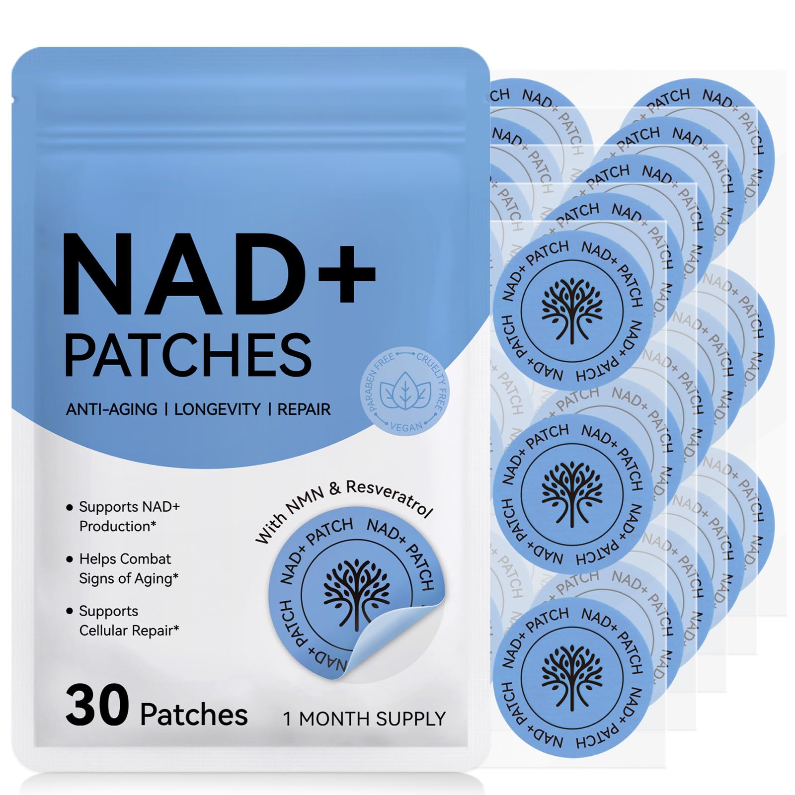 NAD patch packaging with 8-hour time-release labeling