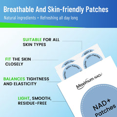 Close-up of NAD+ patch applied to clean skin on arm