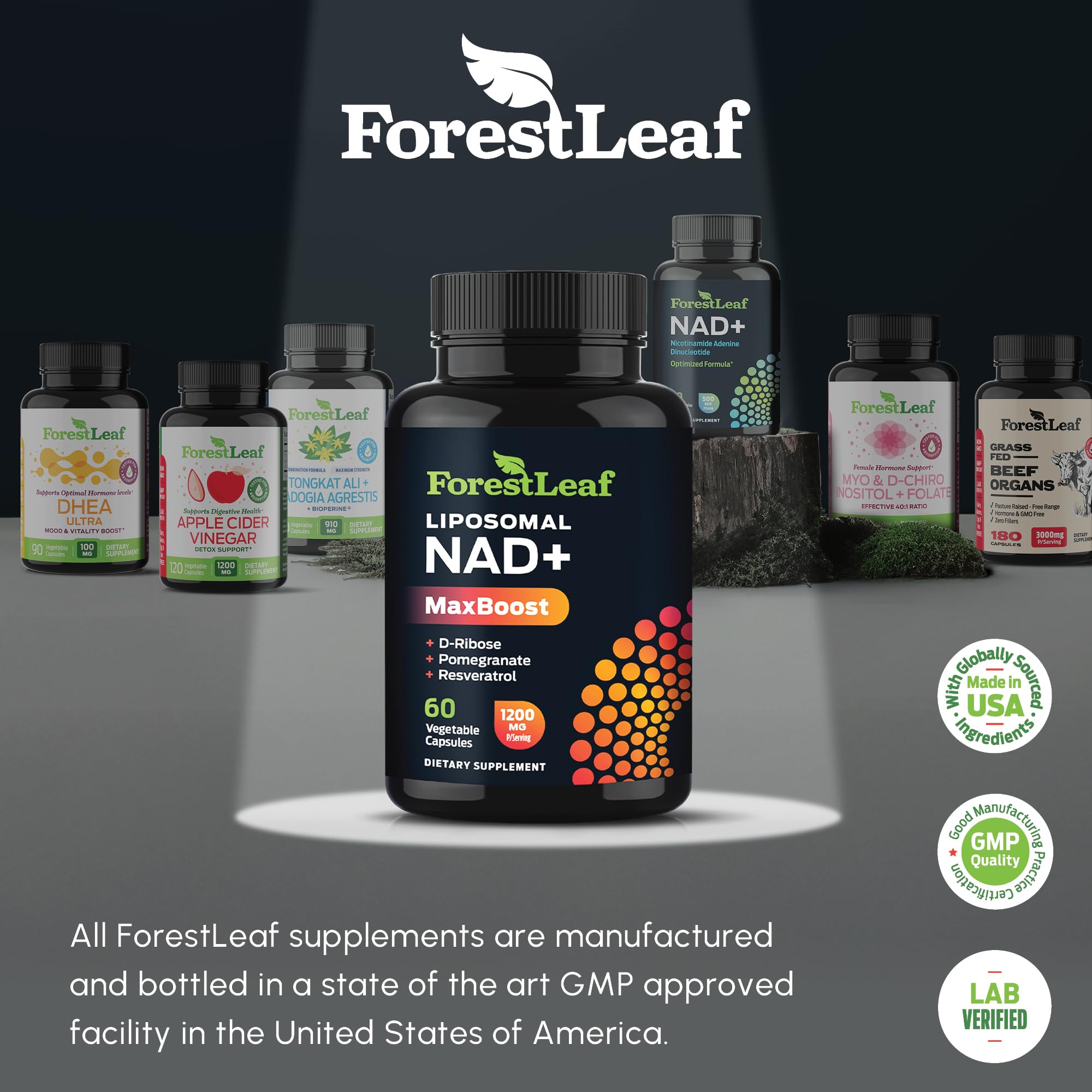 Vegetarian-friendly NAD+ supplement label