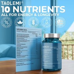 Problend ingredients diagram showing Resveratrol, CoQ10, Urolithin-A