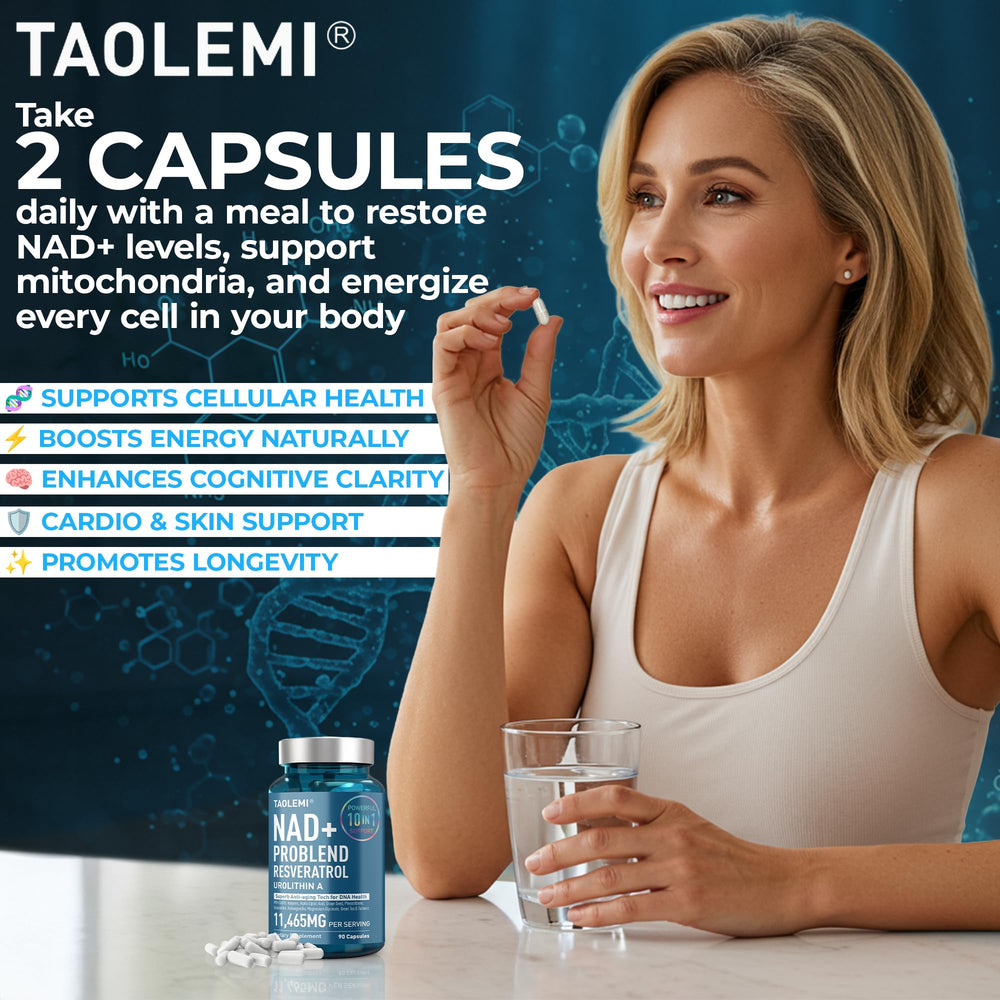 Premium daily routine NAD+ supplement with lifestyle