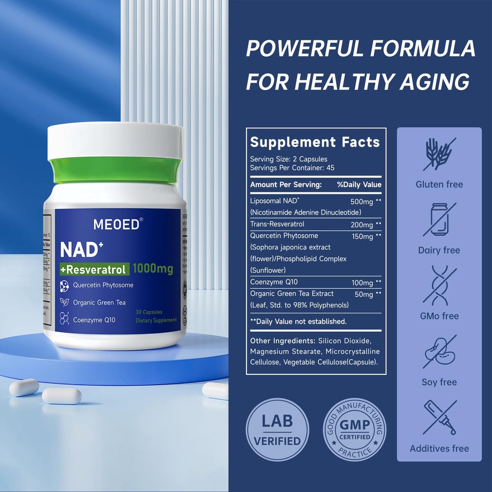 Close-up of liposomal NAD+ capsules and technology