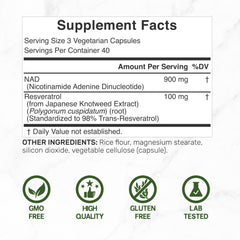 Product packaging box for NAD+ Resveratrol supplement