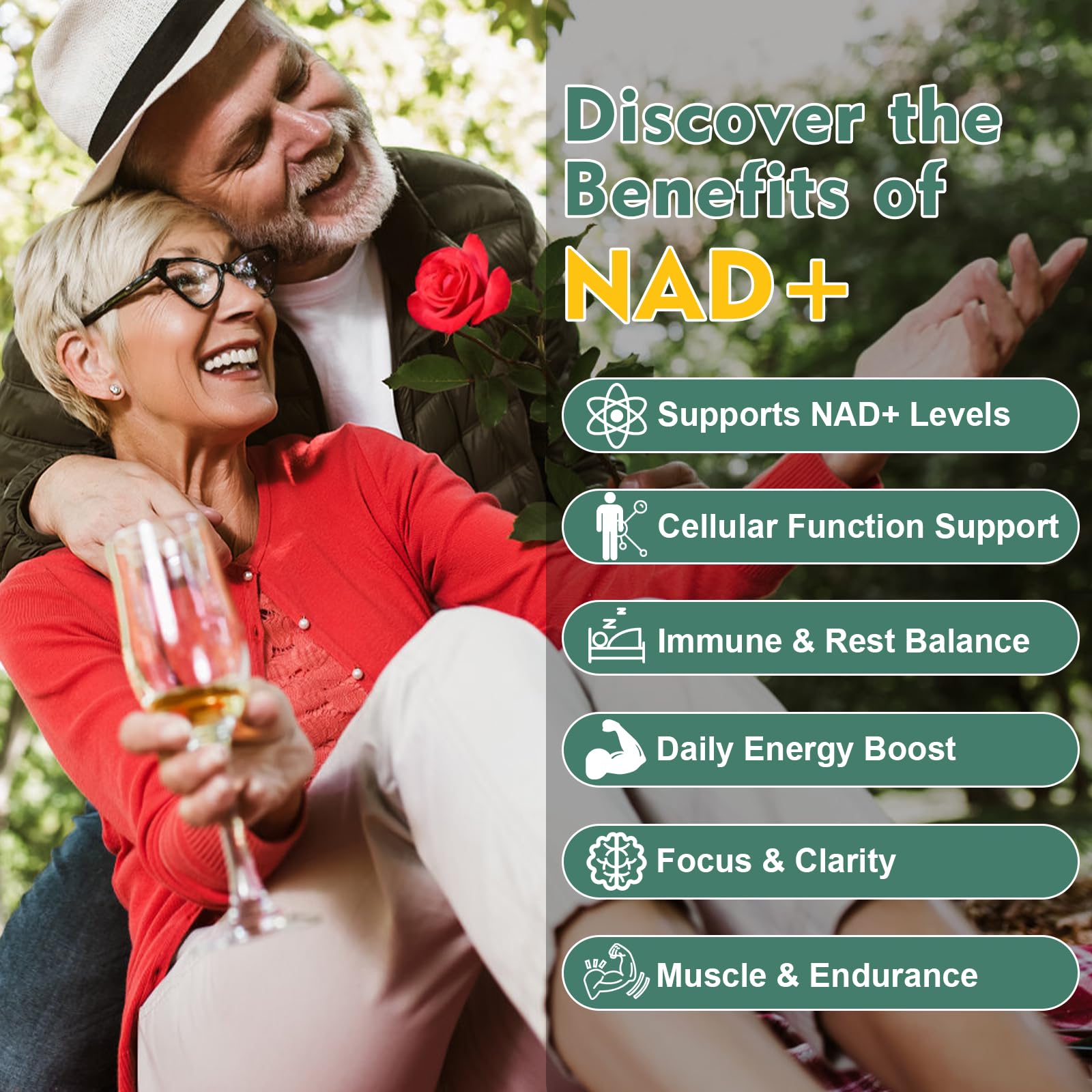 Graphic highlighting high NAD+ absorption/bioavailability