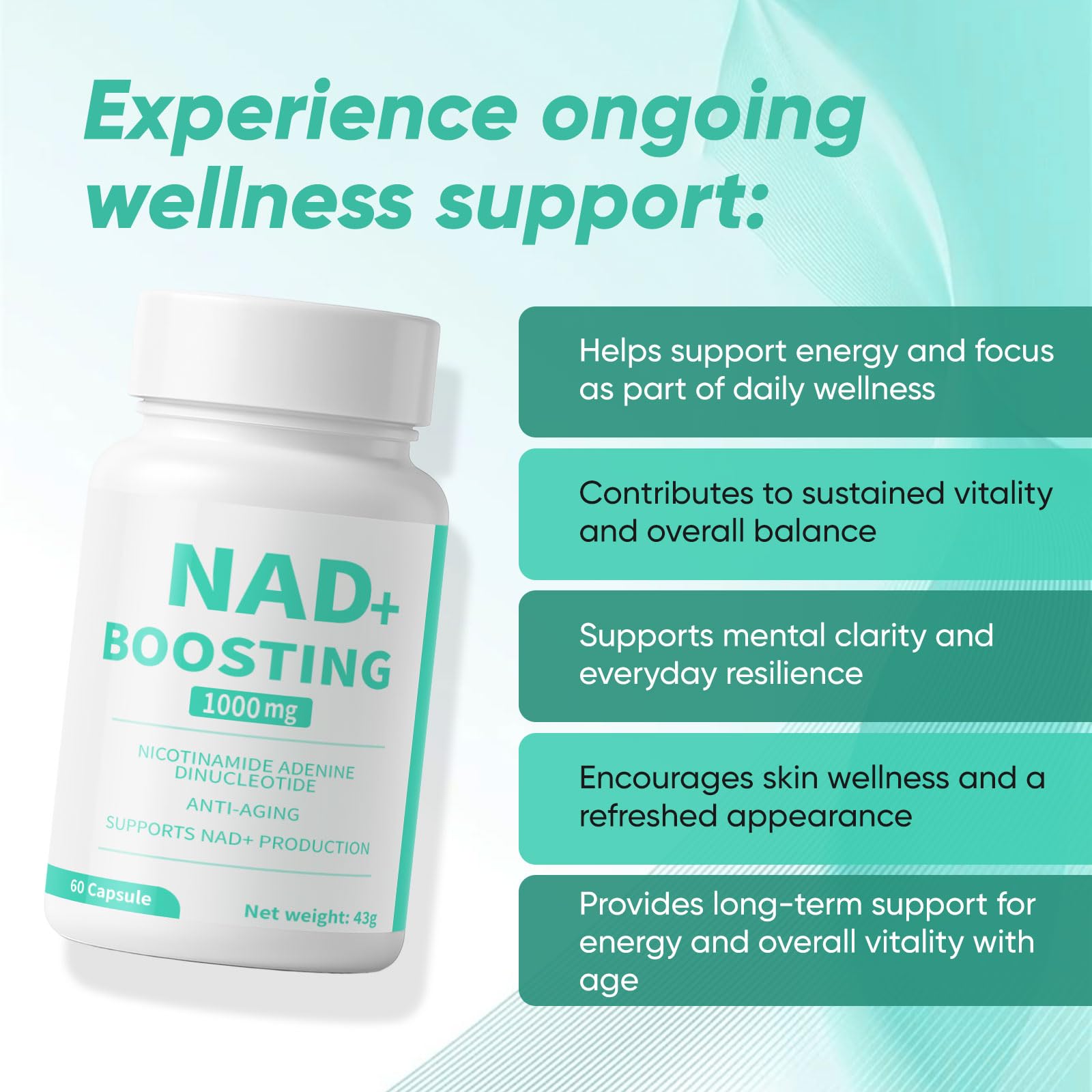Anti-aging NAD+ supplement promoting cellular energy