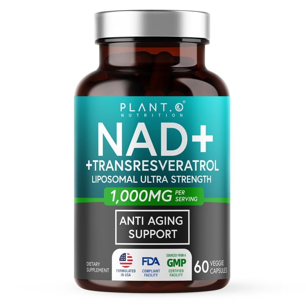 Bottled NAD supplement with Resveratrol and 60 pills