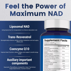 NAD+ liposomal supplement capsules
