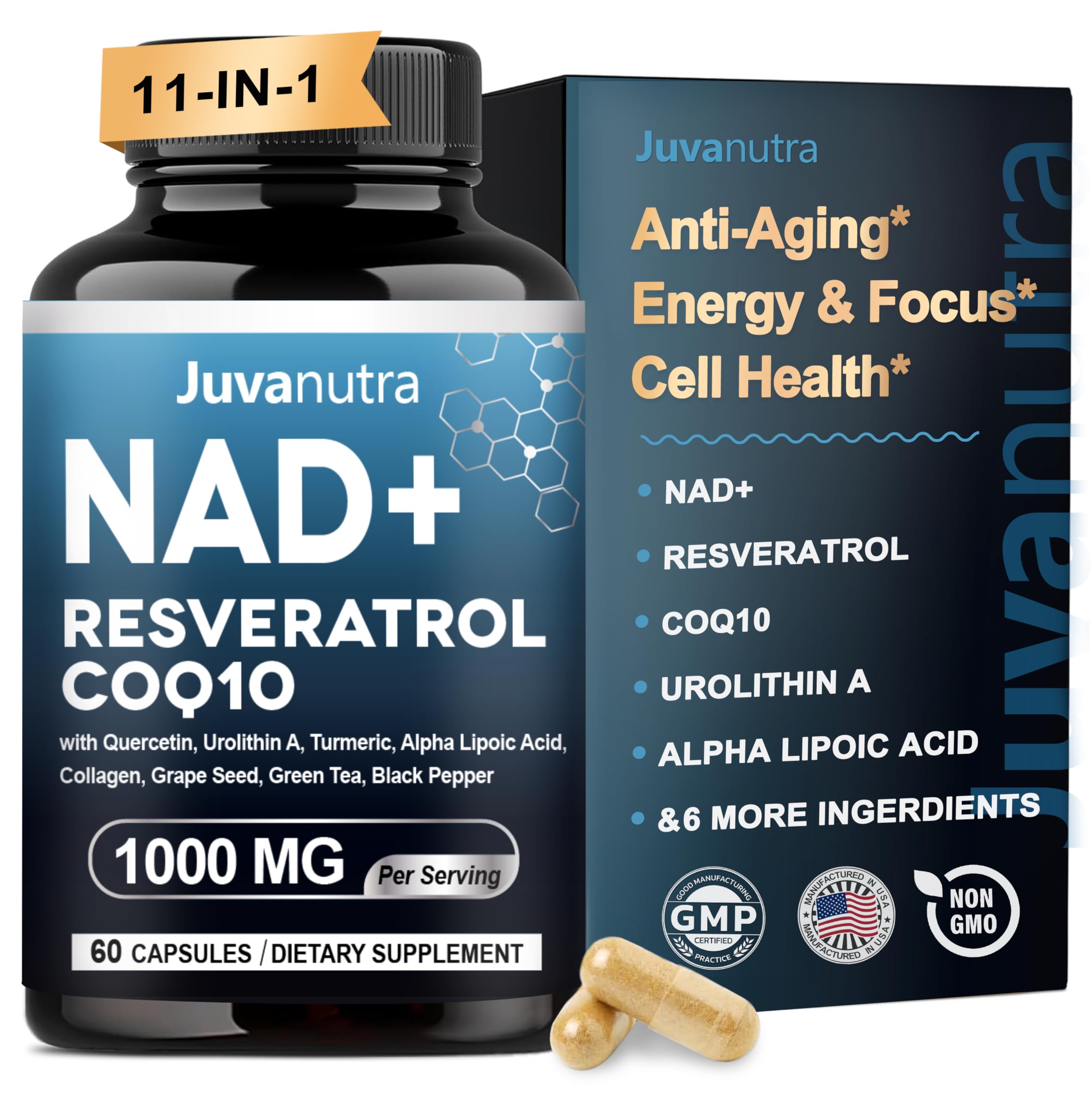 Front view of NAD 11-in-1 Extra Strength bottle