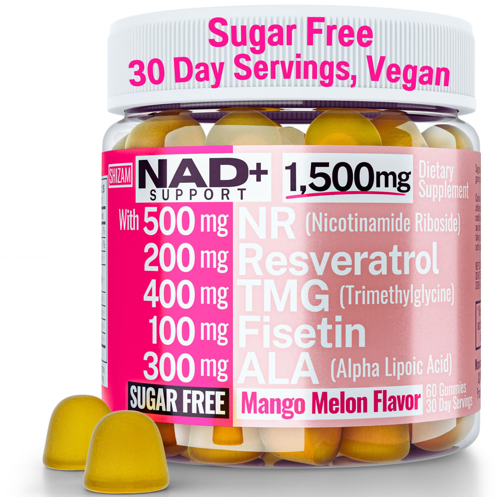 SHIZAM 1500mg NAD+ Sugar-Free Gummies bottle front view