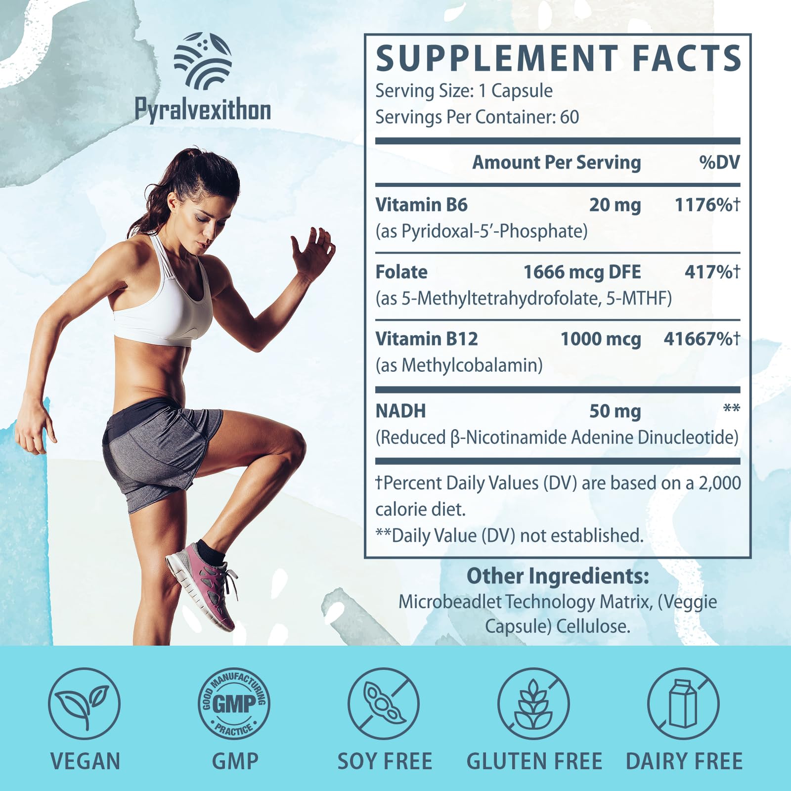 Close-up of advanced microbeadlet technology used in NADH and B vitamins