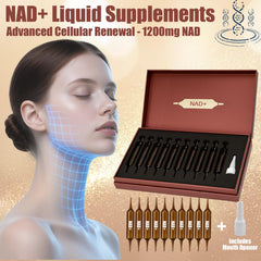 Concept image depicting anti-aging and energy with NAD+ supplement