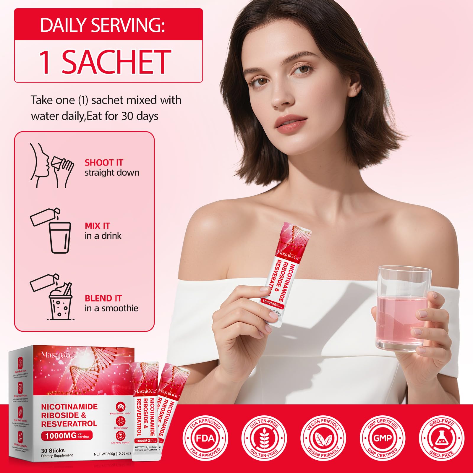 NAD+ energy and healthy aging benefits graphic