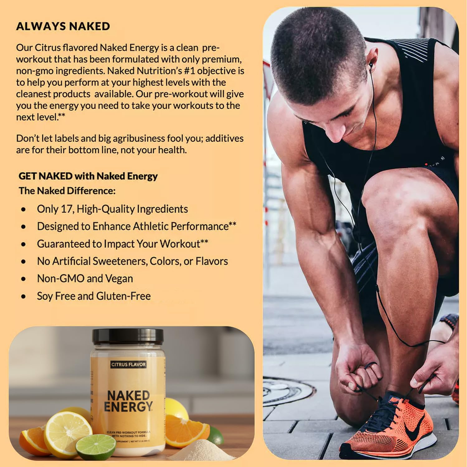 Ingredients overview of Naked Citrus Energy pre-workout