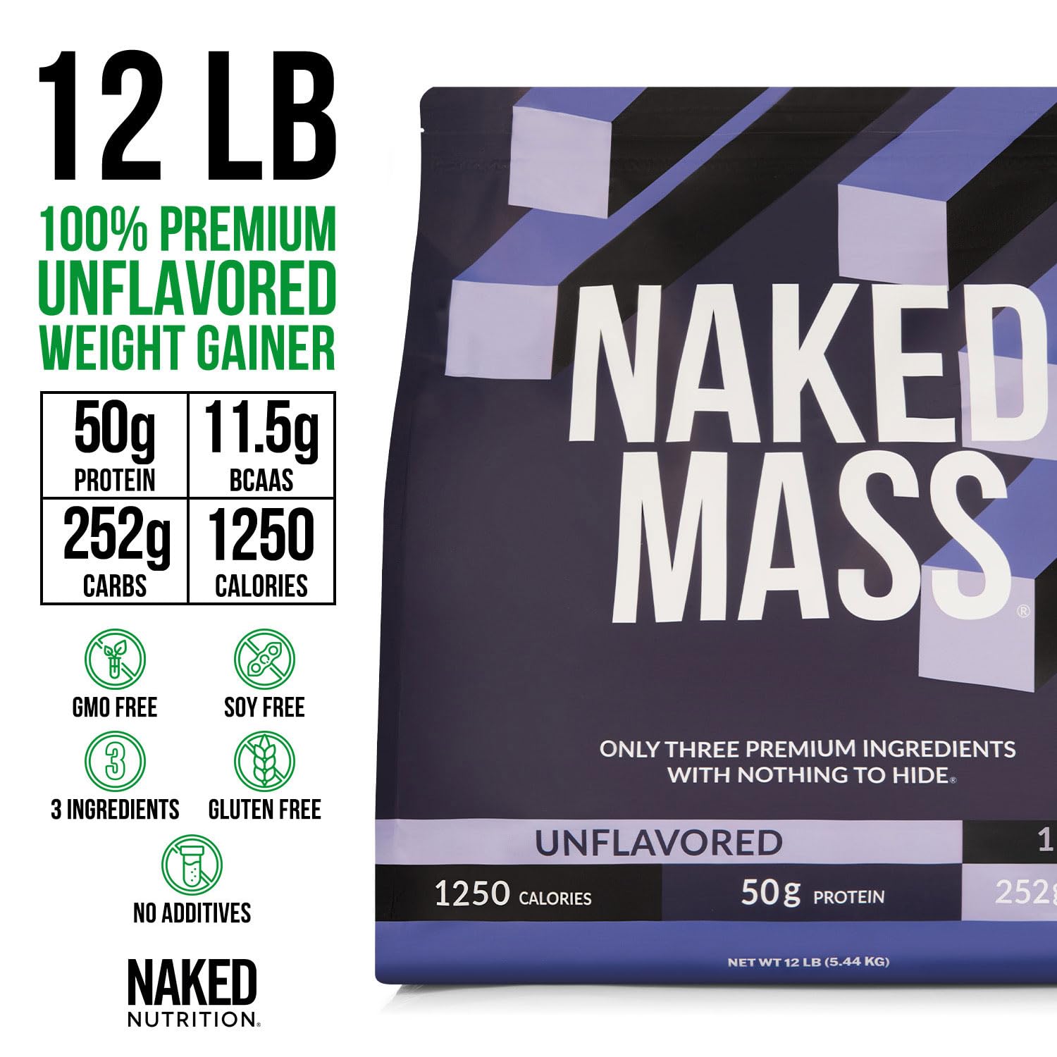 NAKED Mass organic tapioca maltodextrin shows clean complex carbs