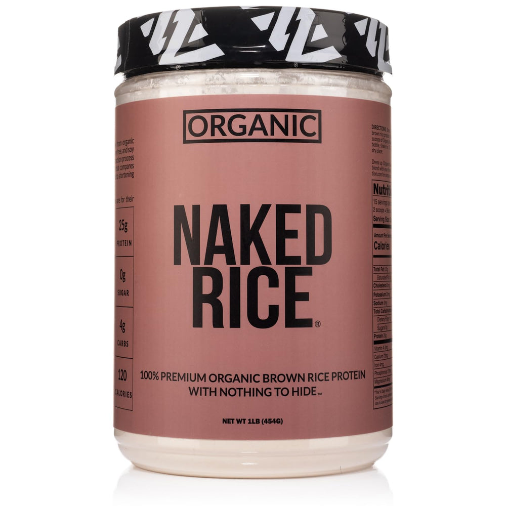 Naked Rice 1Lb Organic Brown Rice Protein Powder container