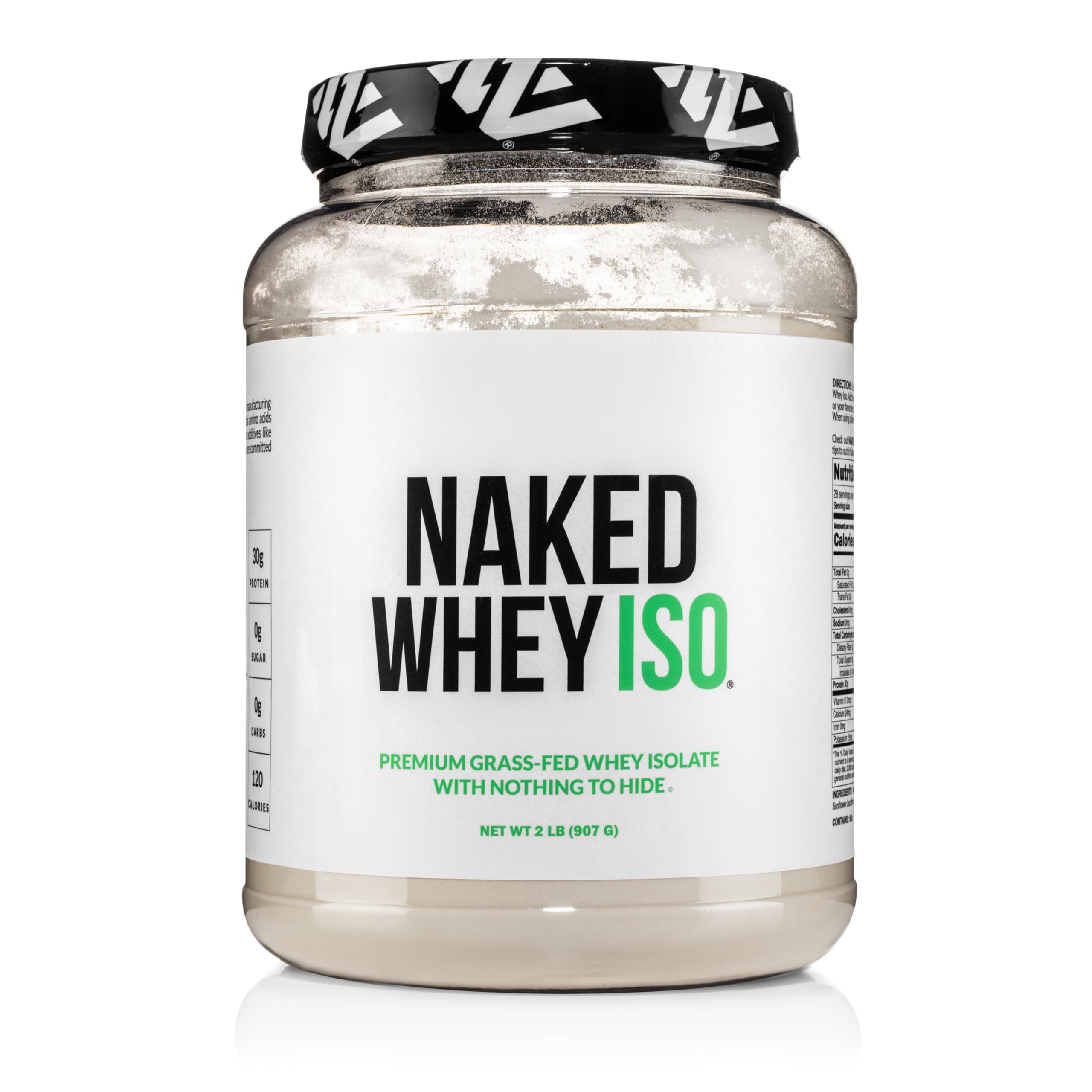 Naked Whey Isolate protein tub - front view