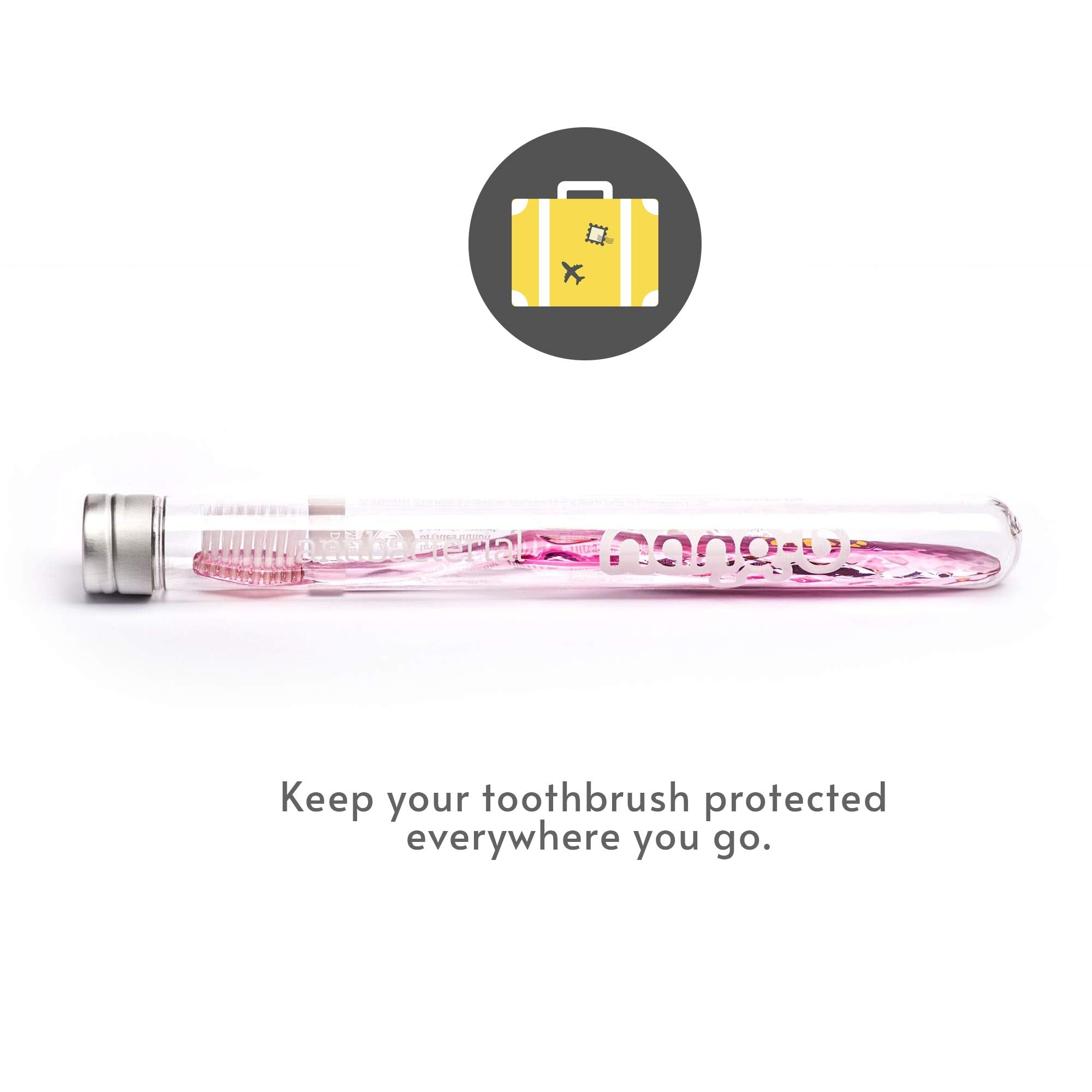 Nano-b manual toothbrush pink side view