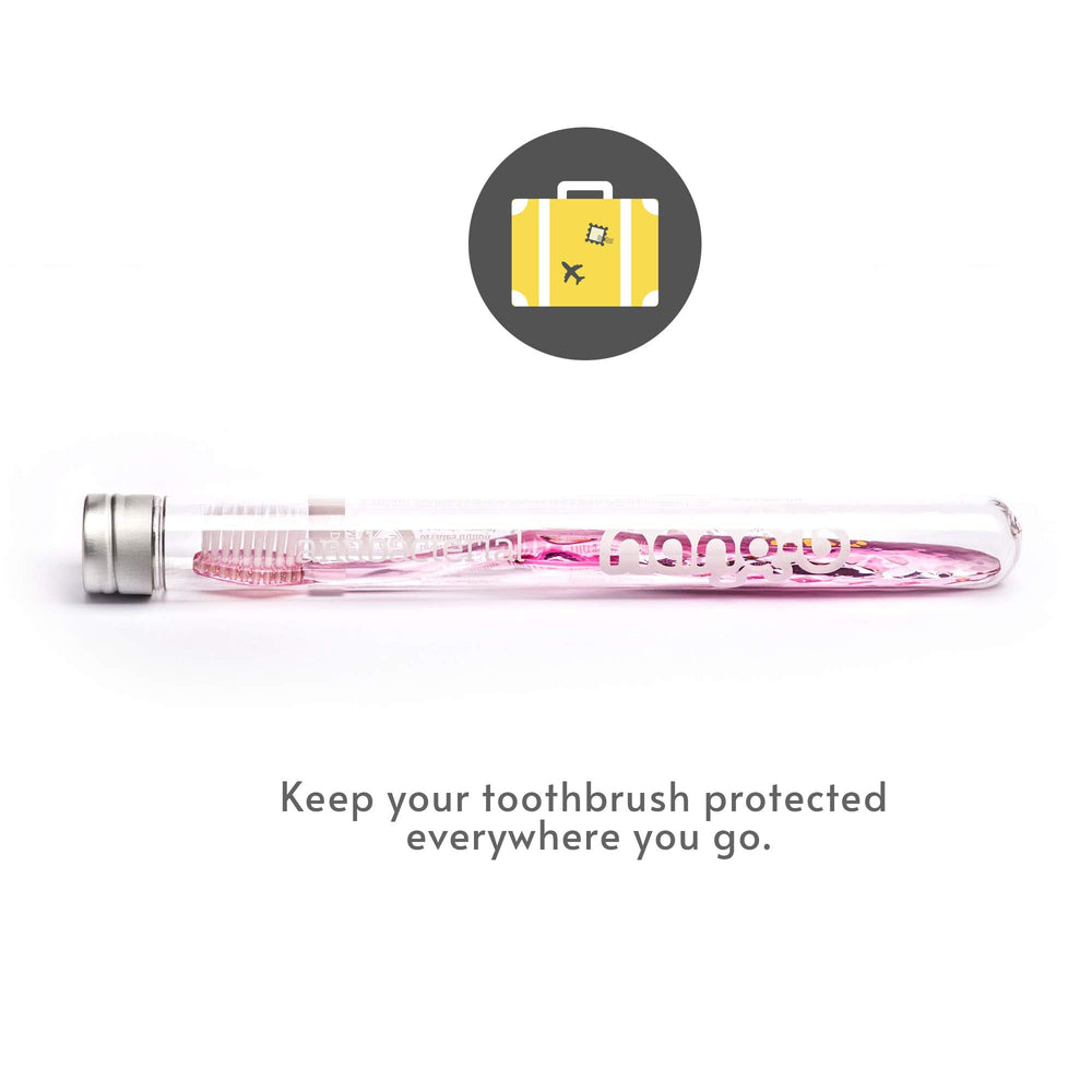 Nano-b manual toothbrush pink side view