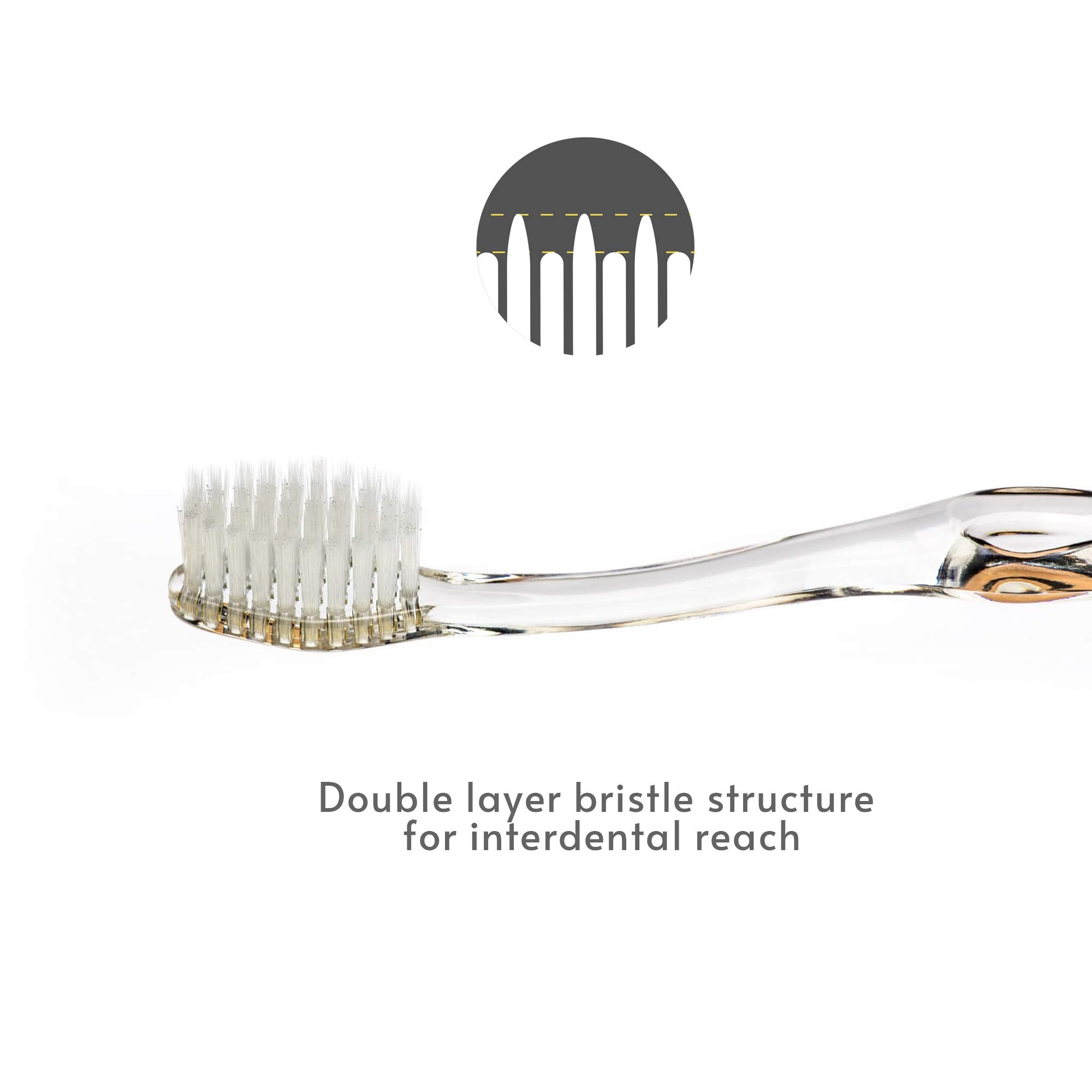 Close-up of silver-infused bristles on Nano-b toothbrush
