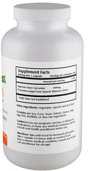 Bottle with label highlighting 120 servings and product features