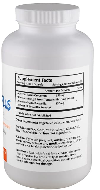 Nano Curcumin Plus with Boswellia Serrata showing high absorption