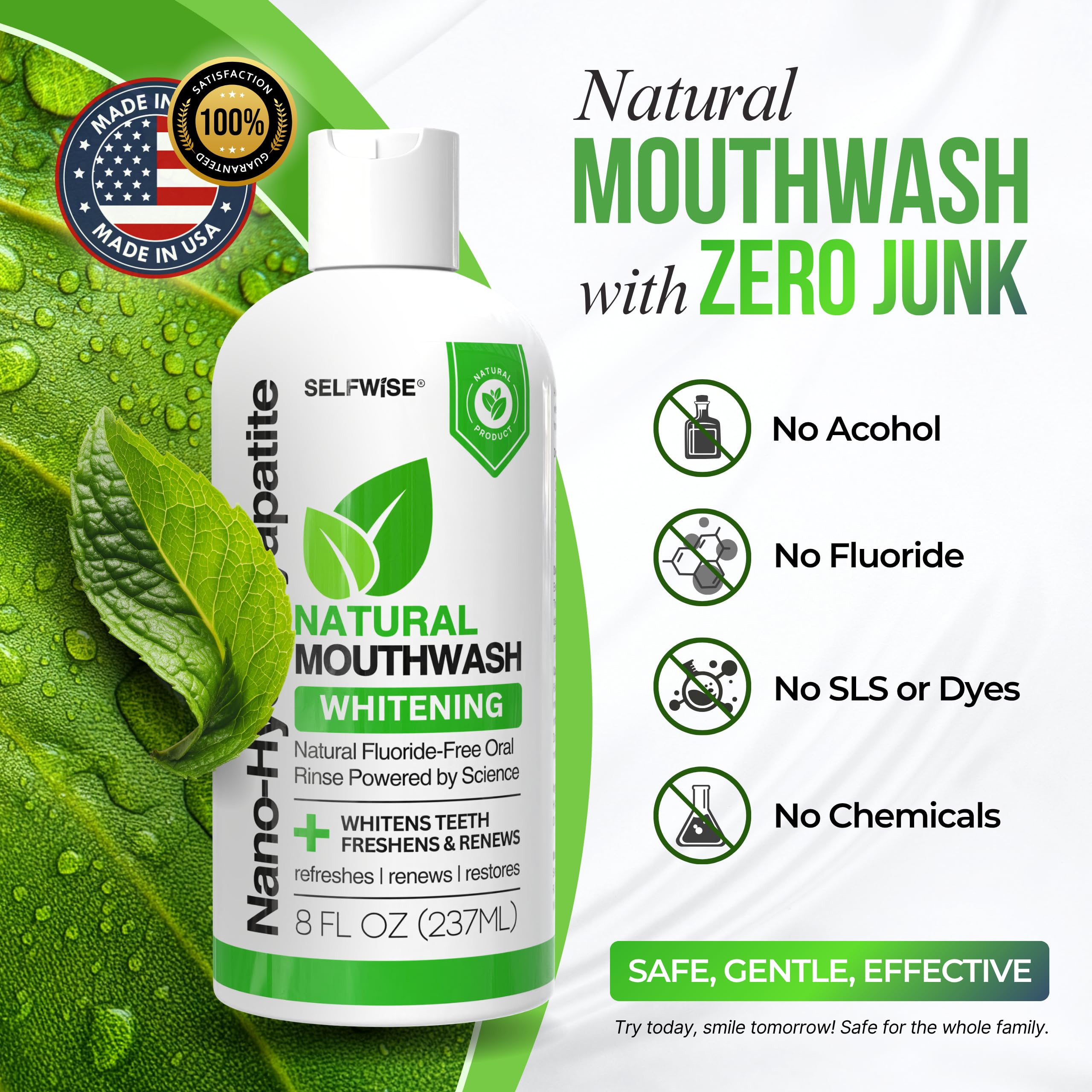 Enamel protection and whitening graphics on packaging