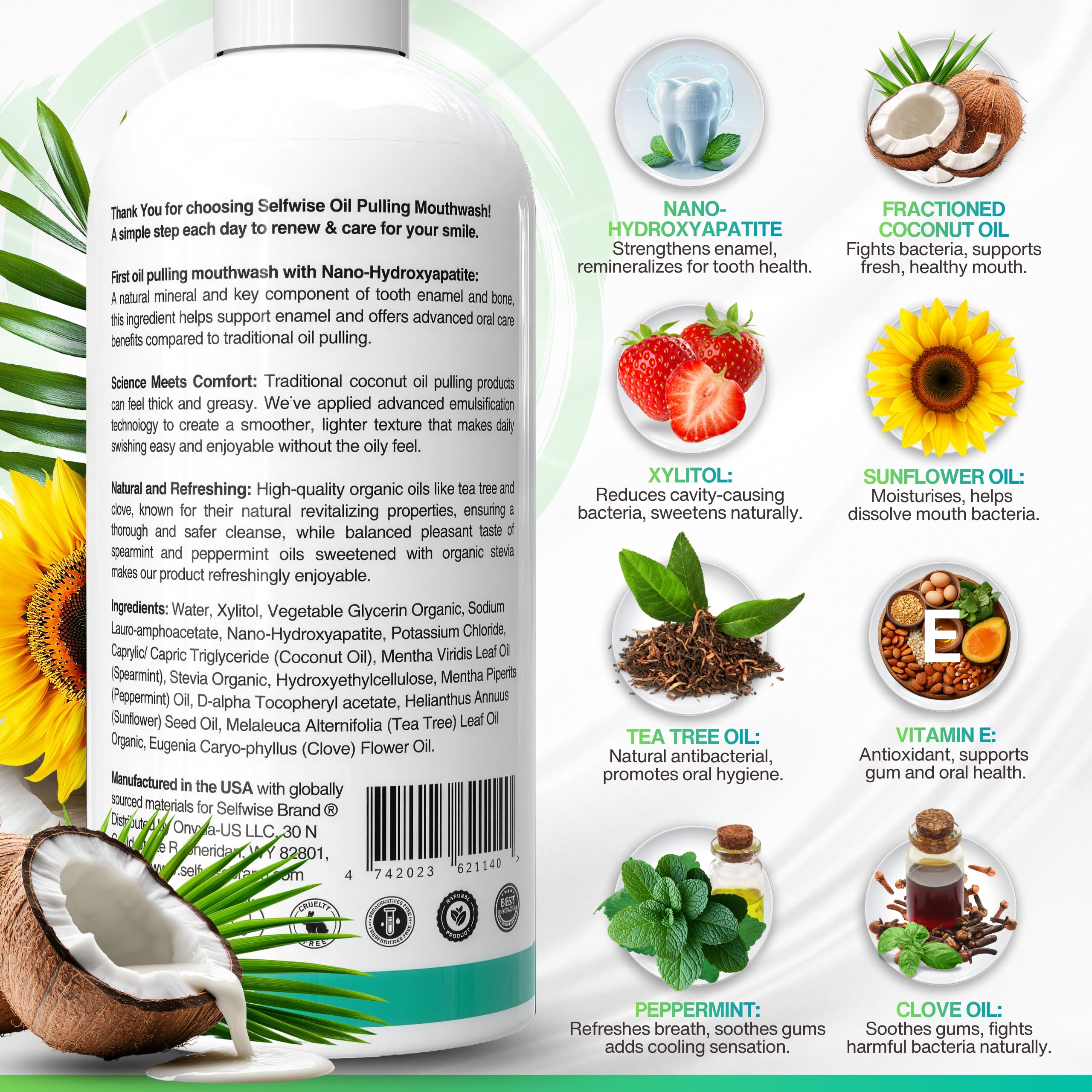 Fresh breath concept with peppermint and spearmint