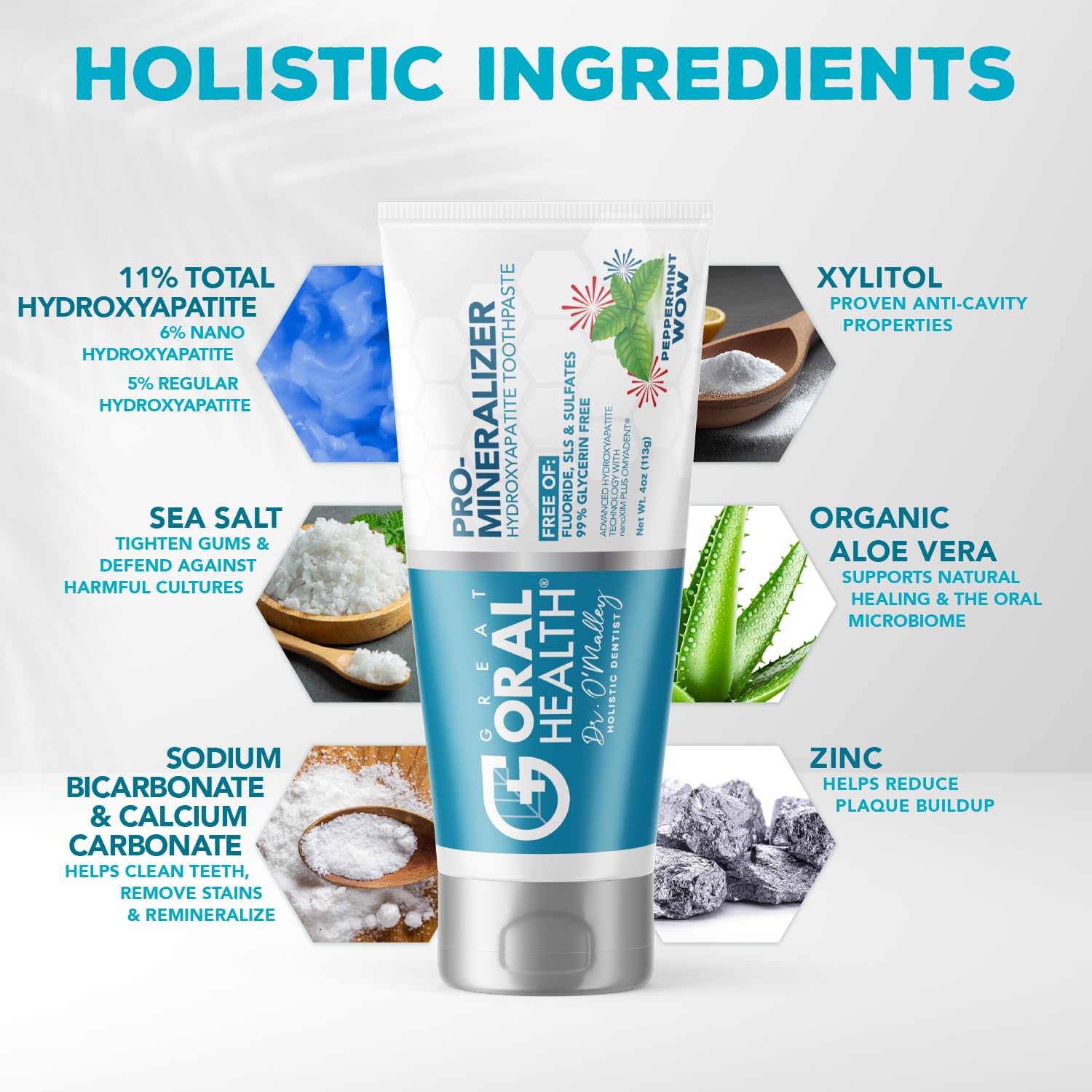 Close-up of toothpaste texture with nano hydroxyapatite particles