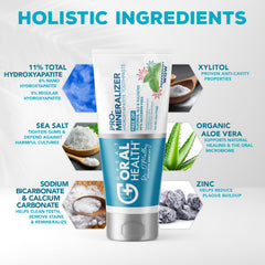 Close-up of toothpaste texture with nano hydroxyapatite particles