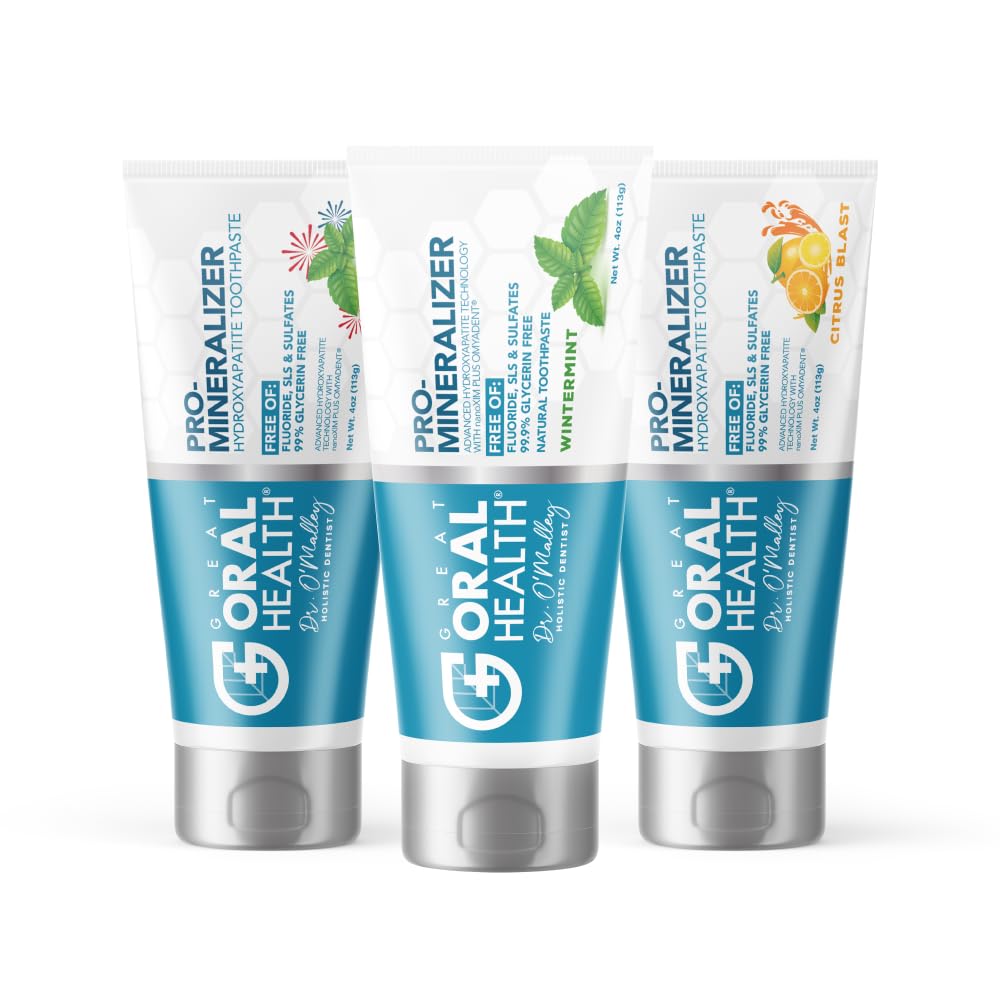 3-pack hero shot of nano hydroxyapatite toothpaste