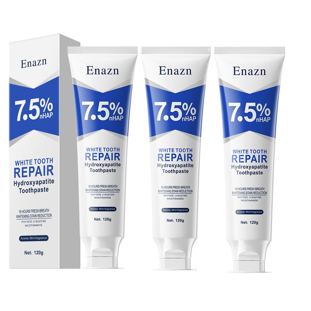 3-pack of 4.23 oz nano-hydroxyapatite toothpaste for enamel protection with fluoride-free cooling mint