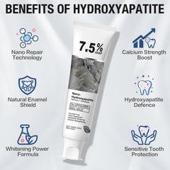 Hydroxyapatite toothpaste enamel protection close-up