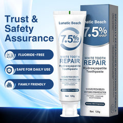 Enamel repair graphic showing hydroxyapatite action