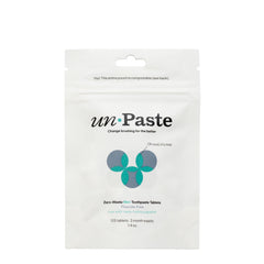Front view of Nano-Hydroxyapatite toothpaste tablets 125ct package