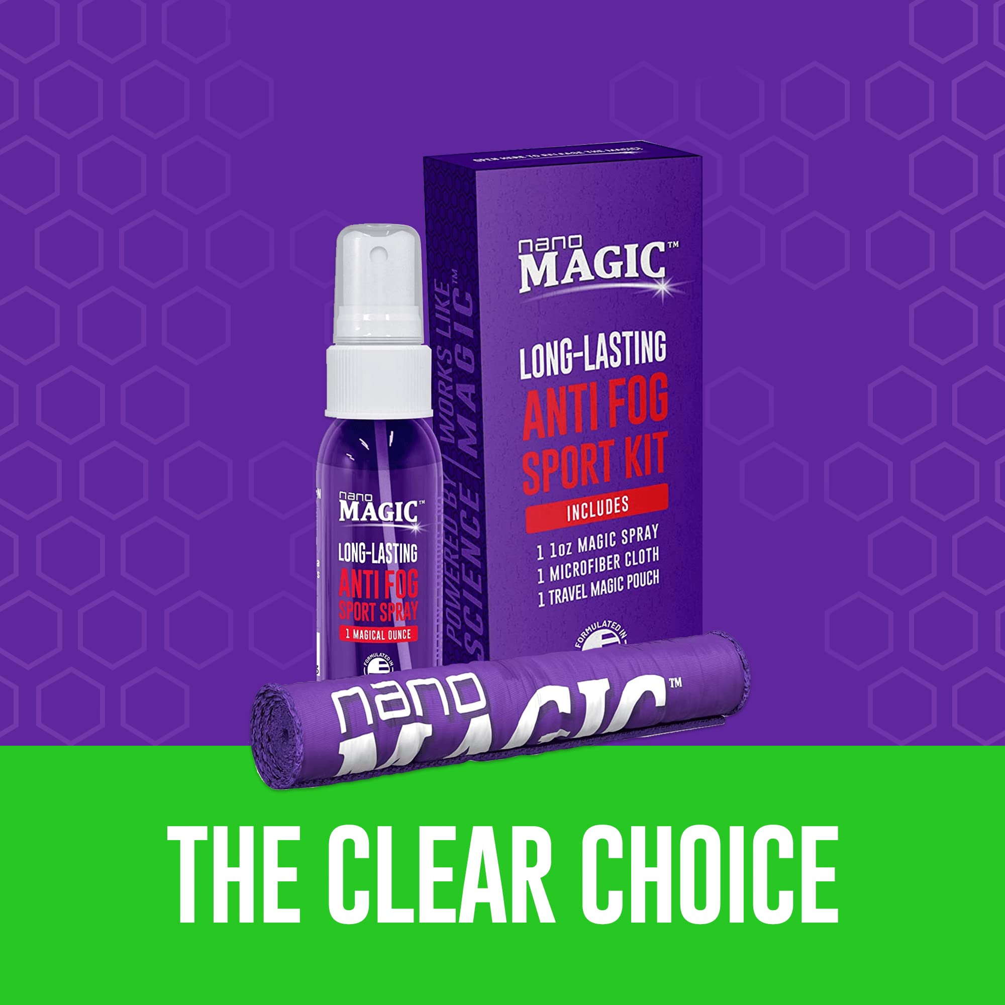 Applying anti-fog spray to eyeglasses lens